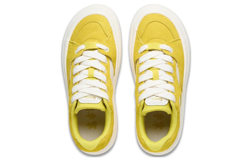 (WMNS) Li-Ning Platform Skate Shoes 'Yellow White' AZGT026-3 - Image 4