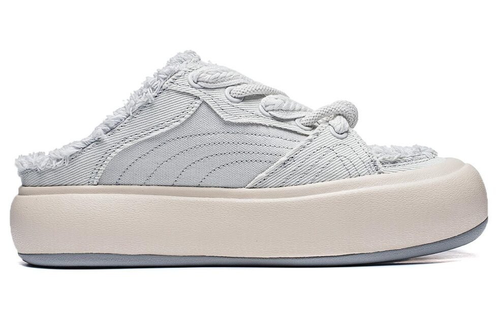 (WMNS) Li-Ning Puff Platform Mule 'Light Grey Beige' AZGU014-3 - Image 2