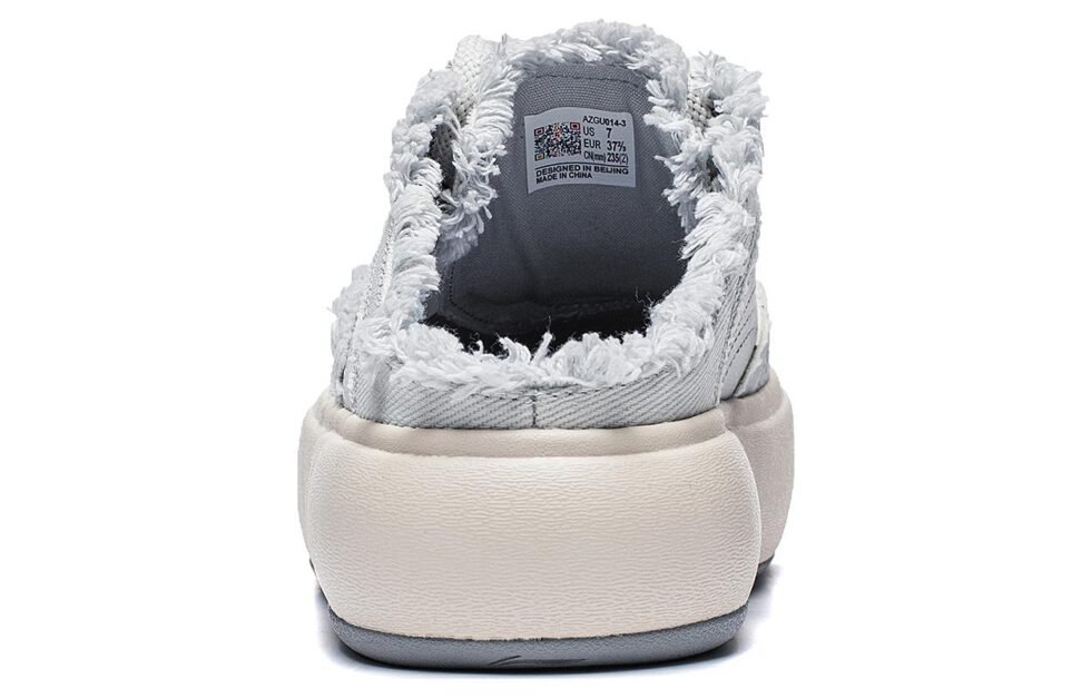 (WMNS) Li-Ning Puff Platform Mule 'Light Grey Beige' AZGU014-3 - Image 6