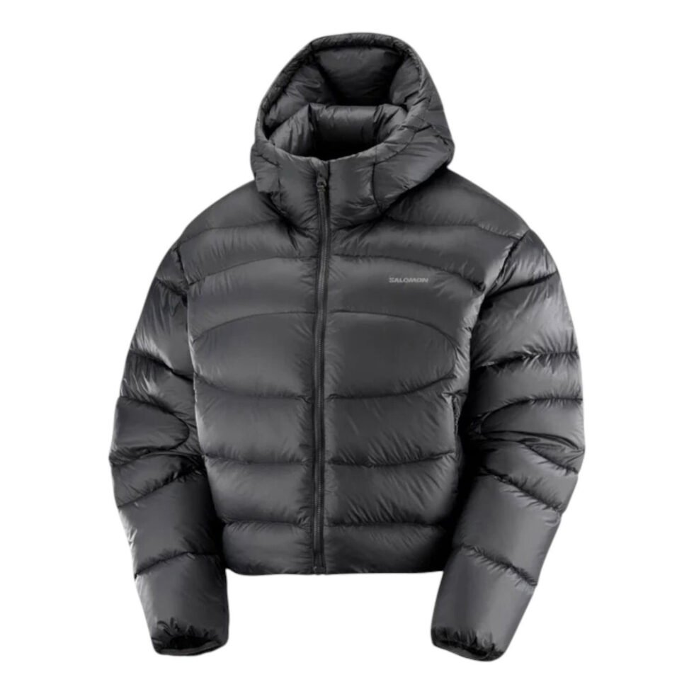 (WMNS) Salomon Outline Novelty Cropped Down Hooded Jacket 'Deep Black' C22775
