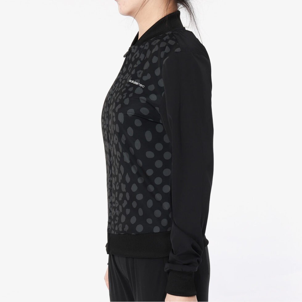 (WMNS) adidas neo Printing Running Sports Jacket Black CF9803 - Image 5