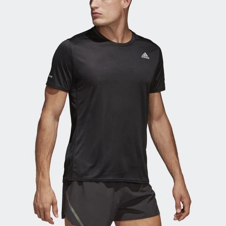 adidas Run Tee M CG Running Sports Round Neck Short Sleeve Black CG1953 - Image 4