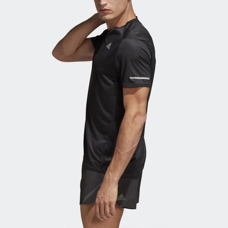 adidas Run Tee M CG Running Sports Round Neck Short Sleeve Black CG1953 - Image 5