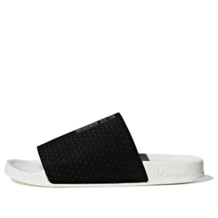 (WMNS) adidas originals Adilette Luxe 'Black White' CG6554