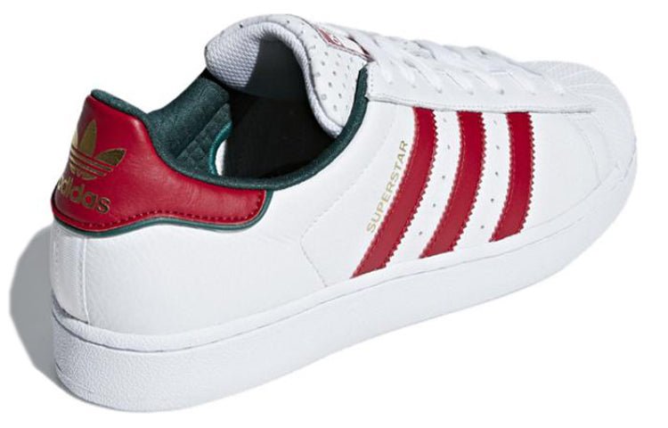 adidas Originals Superstar Shoes 'White University Red Green' D96974 - Image 4