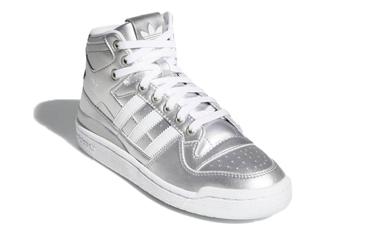 (WMNS) adidas originals Forum Mid 'Silver White' D98185 - Image 4