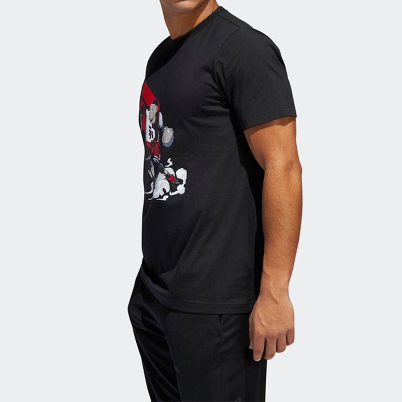 adidas Dame Geek Up Lillard Basketball Sports Short Sleeve Black DU6294 - Image 4