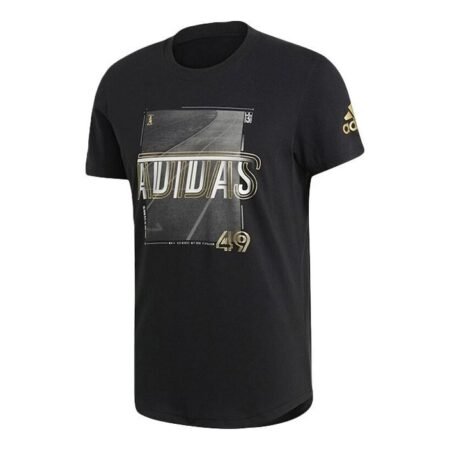 adidas Running Training Sports Gym Round Neck Short Sleeve Black ED7258