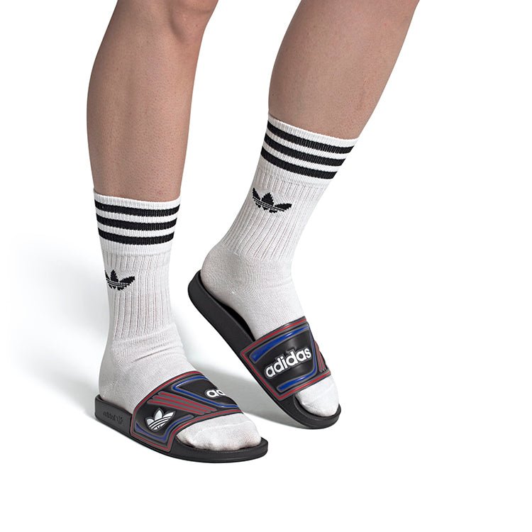 (WMNS) adidas originals Adilette Slides 'Black Red Blue' EE6177 - Image 8