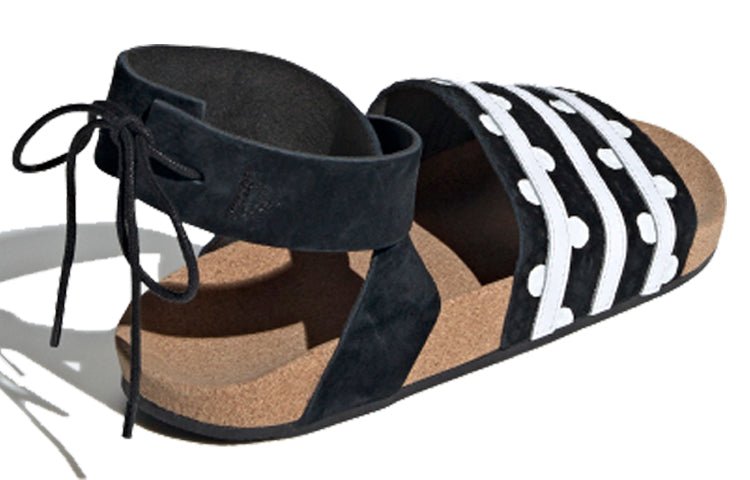 (WMNS) adidas originals Adilette Ankle Wrap 'Black White' EF5630 - Image 3