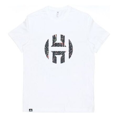 adidas Harden Logo Tee Basketball Sports Short-sleeve Tee Men White FM4787