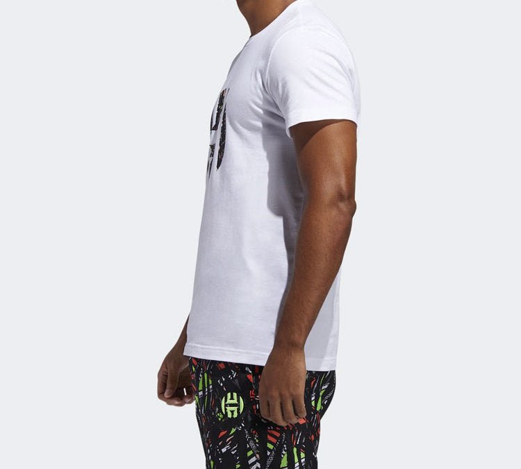adidas Harden Logo Tee Basketball Sports Short-sleeve Tee Men White FM4787 - Image 4