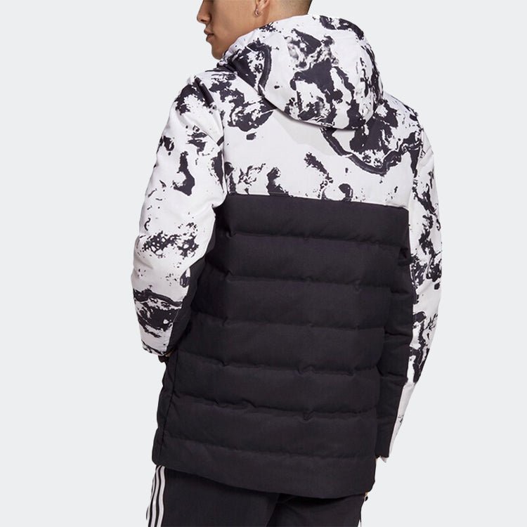 adidas Juventus Soccer/Football Sports Colorblock hooded down Jacket Black White Colorblock FR4213 - Image 5