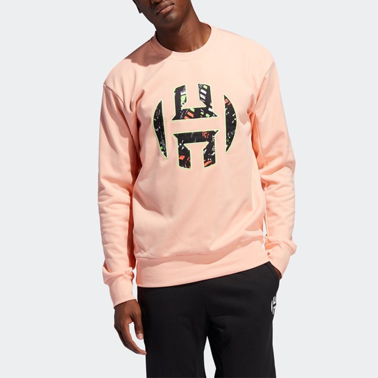 adidas Harden Fle Crew Basketball Sports Pullover Pink Red FR6166 - Image 3