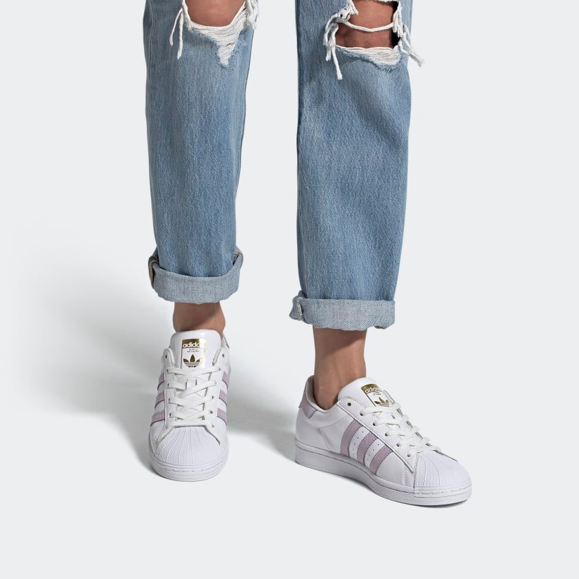 (WMNS) adidas originals Superstar 'White Purple' FW3567 - Image 7
