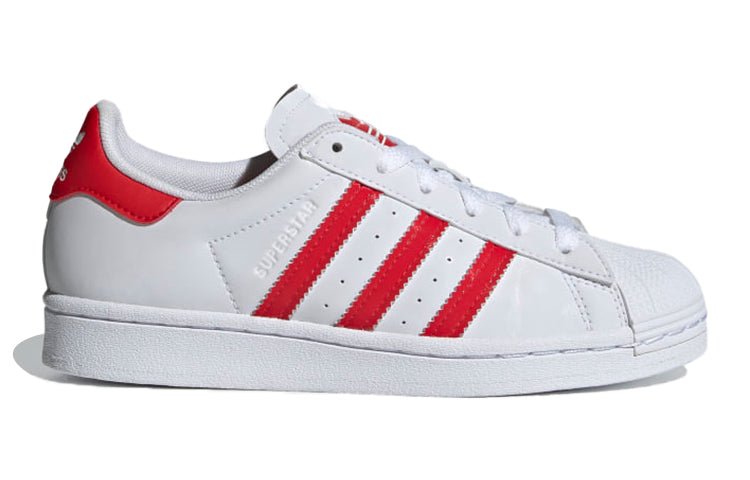 (GS) adidas Superstar J 'White Vivid Red' FY2569 - Image 2