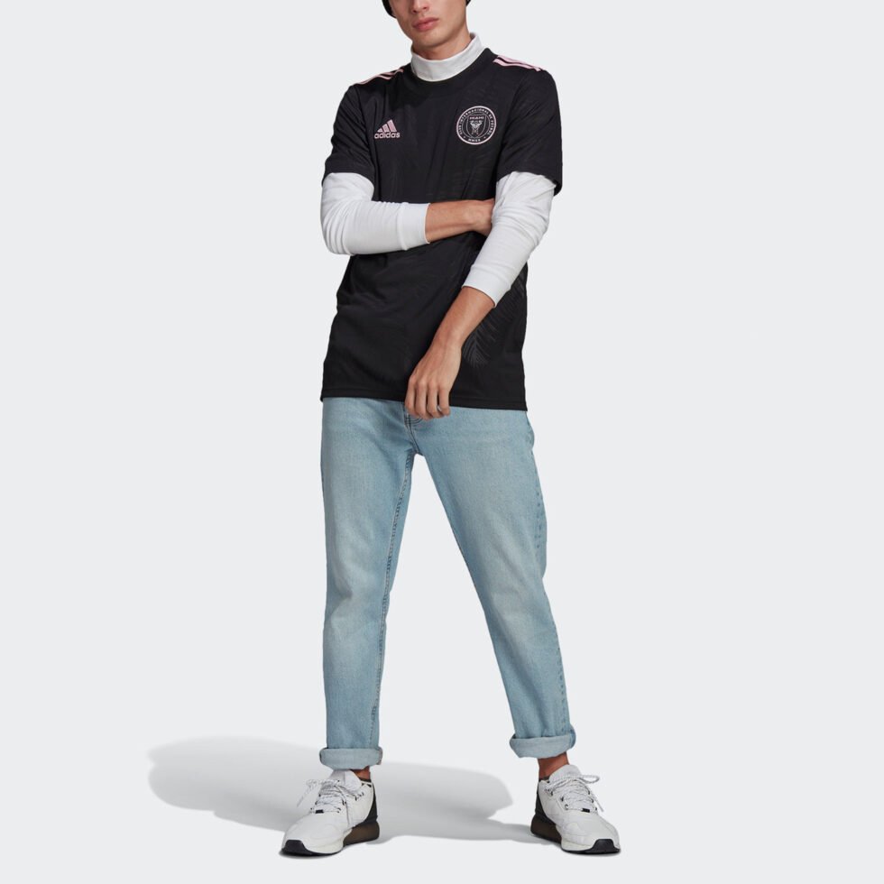 Men's adidas Imcf a Jsy Training Sports Short Sleeve Soccer/Football Jersey Asia Sizing Miami International Team Away Black GI6424 - Image 3