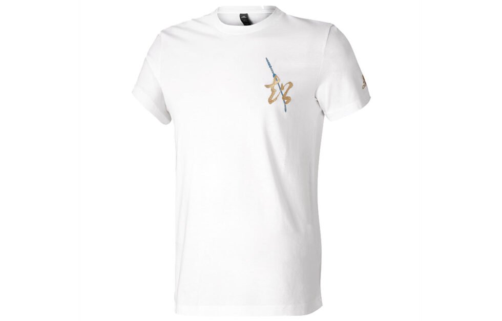 adidas 5 Generals Dame Basketball Sports Word Printing Round Neck Short Sleeve White GK5215 - Image 2