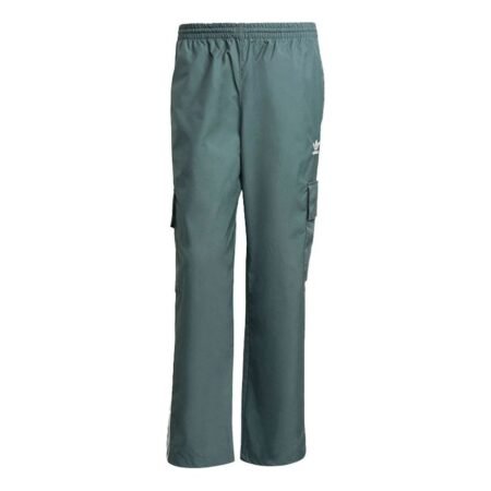 Men's adidas originals 3-Stripes Cargo Woven Breathable Running Sports Pants/Trousers/Joggers Light Blue GN3450