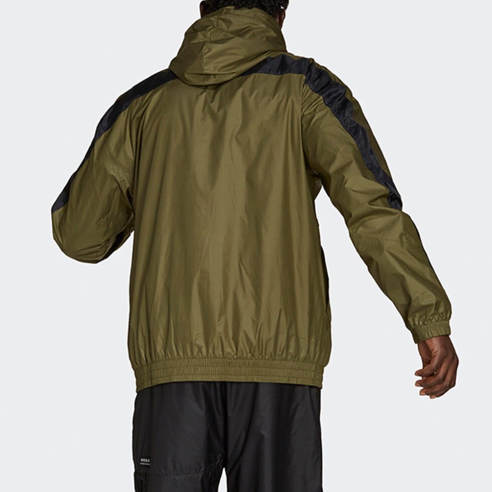Men's adidas Training Sports Running Woven Hooded Jacket Olive GT3744 - Image 3