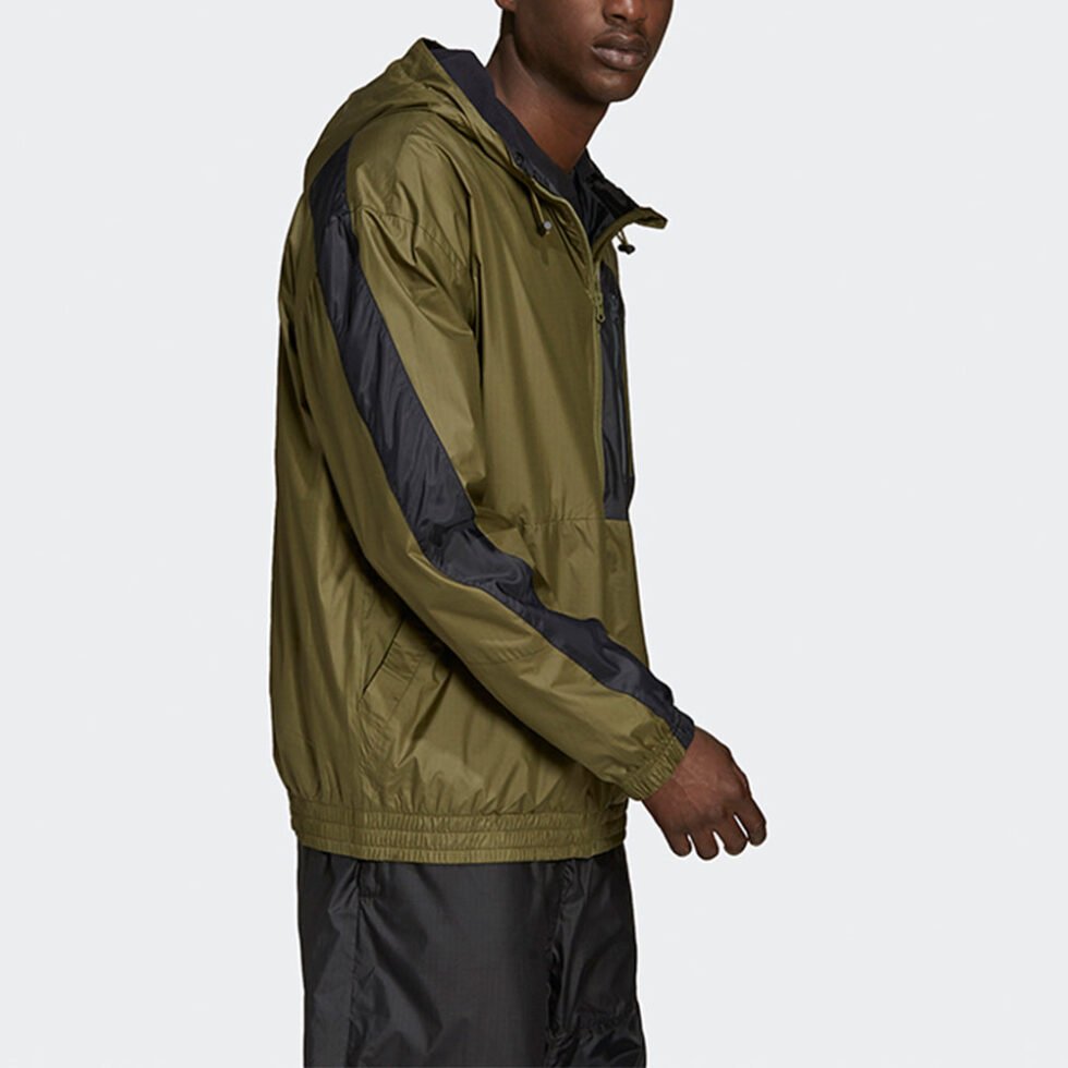 Men's adidas Training Sports Running Woven Hooded Jacket Olive GT3744 - Image 4
