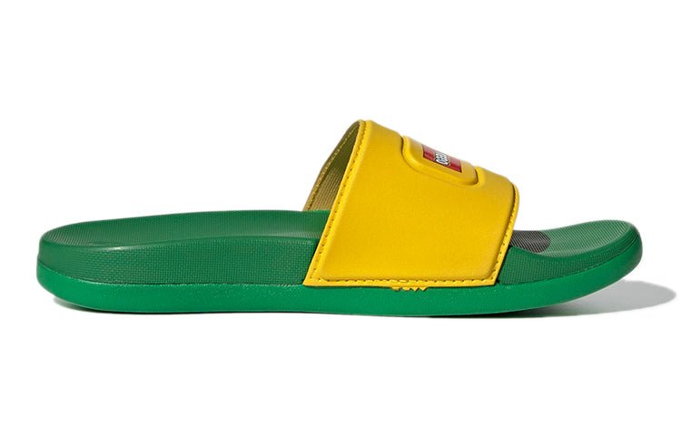 (GS) adidas LEGO x Adilette Slide 'Equipment Yellow Green' GV8233 - Image 2