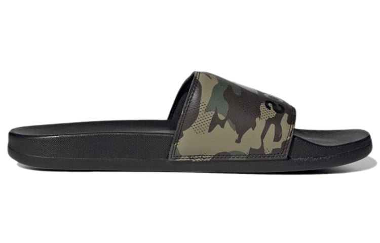 adidas Adilette Comfort Sandals Casual Sports Slippers Black Green Camouflage Unisex 'Black Green' GW1053 - Image 2