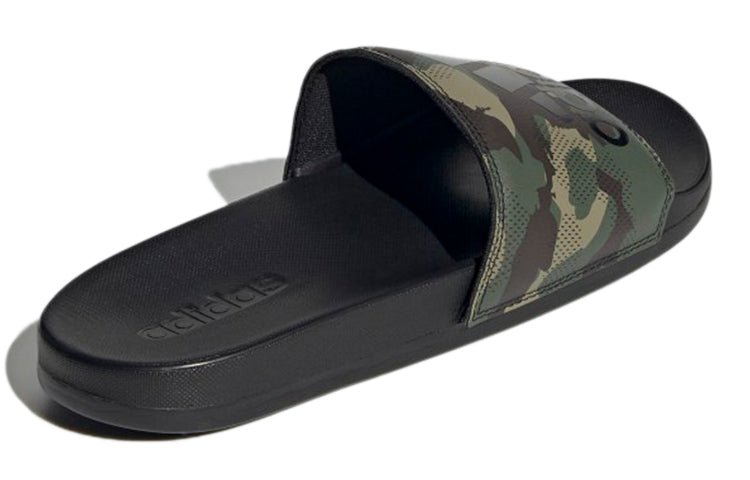 adidas Adilette Comfort Sandals Casual Sports Slippers Black Green Camouflage Unisex 'Black Green' GW1053 - Image 4