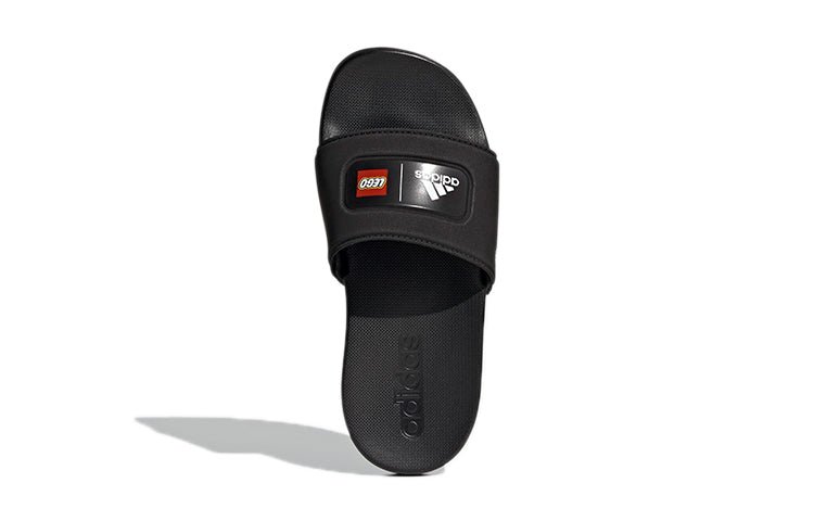 (GS) adidas LEGO x Adilette Slide 'Black White' GW8112 - Image 5