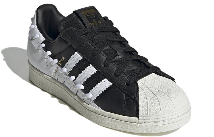 (WMNS) adidas Superstar 'Stitched - Black White' GX3419 - Image 3