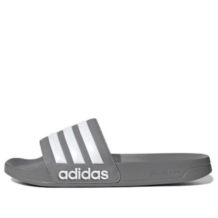 adidas Adilette Shower Slides Cozy Wear-Resistant Unisex Grey Slippers 'Grey White' GY1891