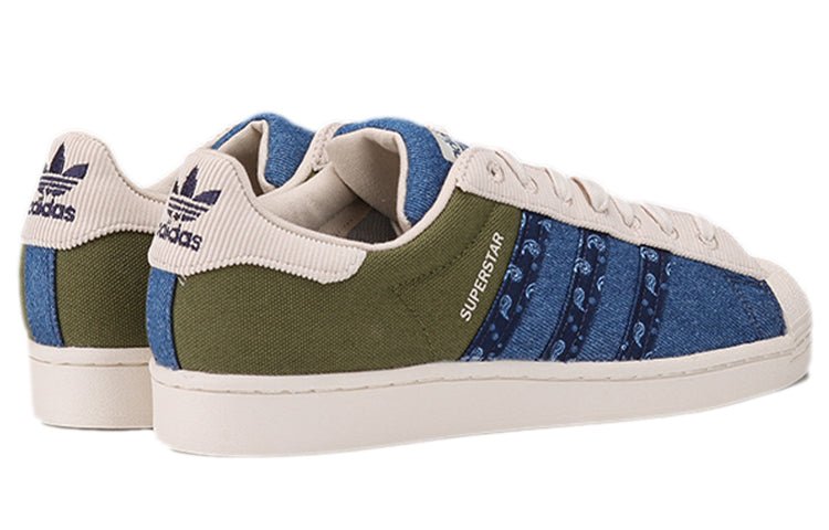 adidas originals Superstar Shoes 'White Green Blue' H04295 - Image 3
