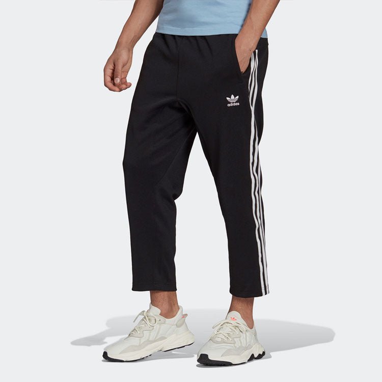 Men's adidas originals Athleisure Casual Sports Loose Running Long Pants/Trousers Black H09121 - Image 4