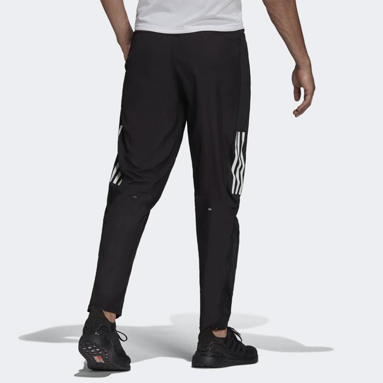 Men's adidas Logo Sports Running Long Pants/Trousers Black H13238 - Image 3