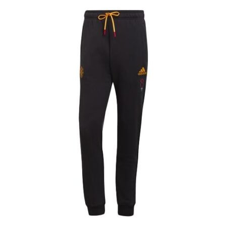 adidas Mufc Cny Pnt limited Embroidered Manchester United Soccer/Football Bundle Feet Sports Pants Black H63997