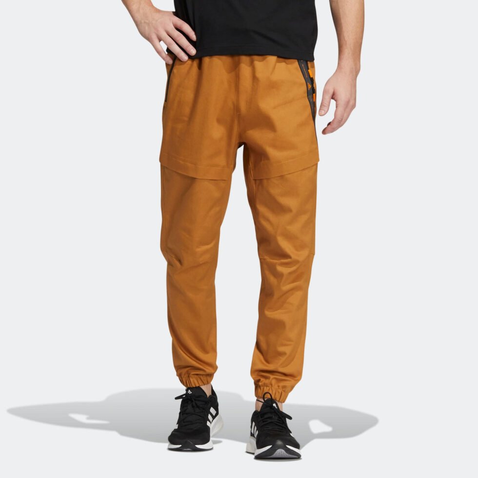 Men's adidas Running Training Breathable Casual Joggers/Pants/Trousers Brown HE9896 - Image 2