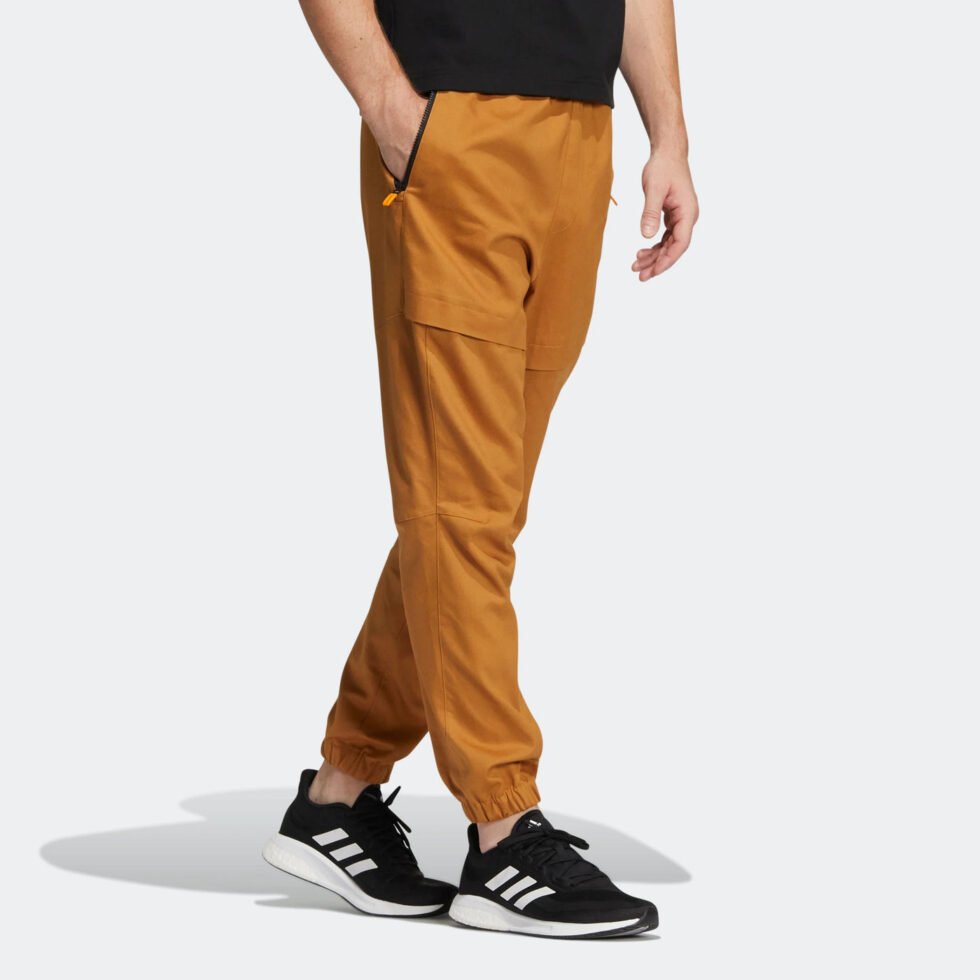 Men's adidas Running Training Breathable Casual Joggers/Pants/Trousers Brown HE9896 - Image 4