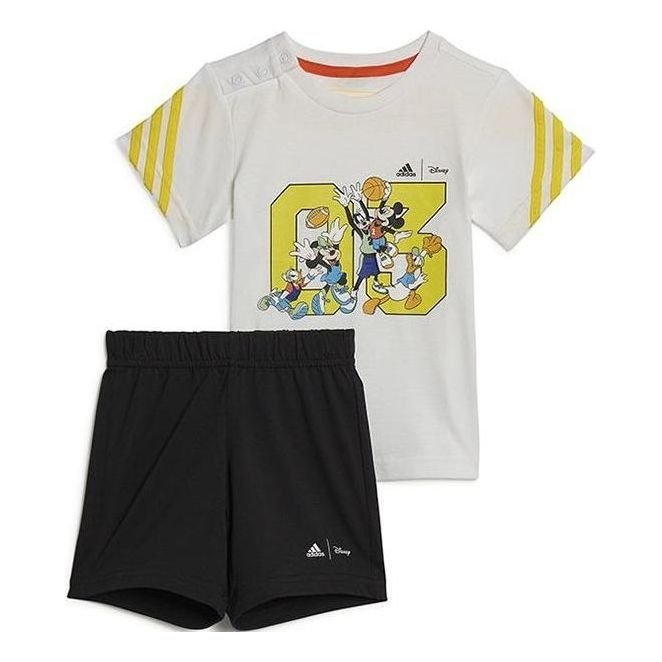(TD) adidas X Disney Mickey Mouse Summer Set 'White Black' HK6653