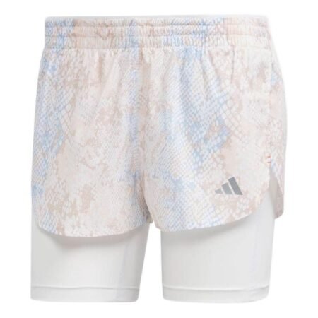 (WMNS) adidas Run Fast 2-in-1 Shorts Asia Sizing 'White' HS8614