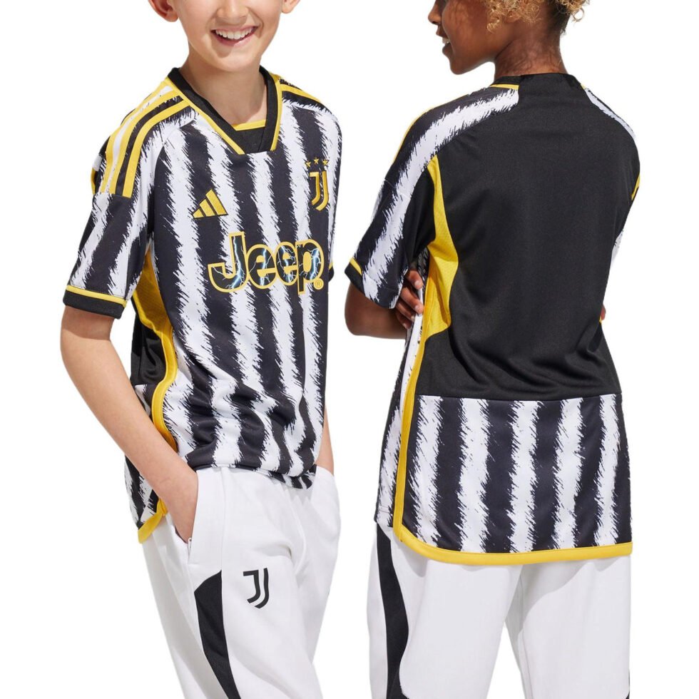 (GS) adidas Juventus 23/24 Home Jersey Asia Sizing 'Black White' IB0490 - Image 4