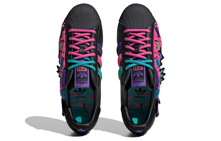adidas originals Superstar 80s x Han Meilin 'Black Purple Pink' ID4381 - Image 4