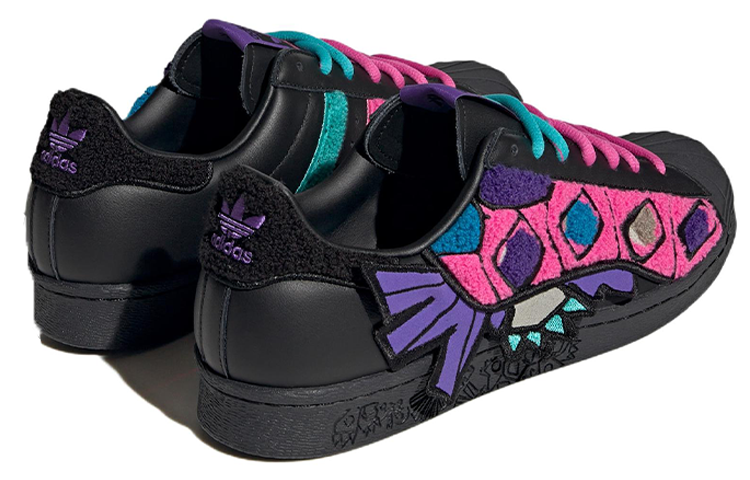 adidas originals Superstar 80s x Han Meilin 'Black Purple Pink' ID4381 - Image 5