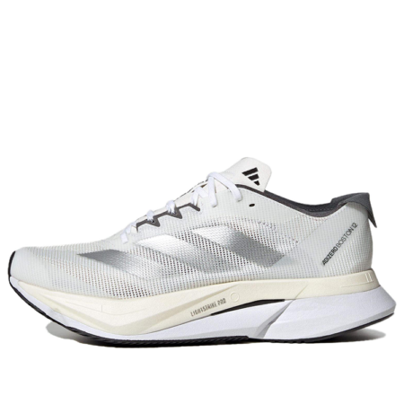 (WMNS) adidas Adizero Boston 12 'Cloud White Silver Metallic Grey Five' ID6899