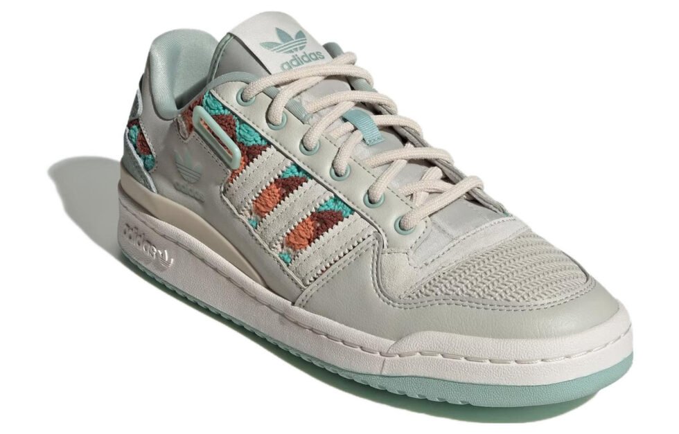 (WMNS) adidas Originals Forum Low Shoes 'Grey White Light Blue' IE0472 - Image 3