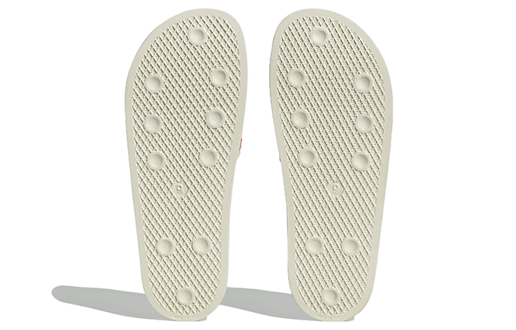 adidas Originals Adilette Slides 'Off White Bright Orange' IE7744 - Image 6