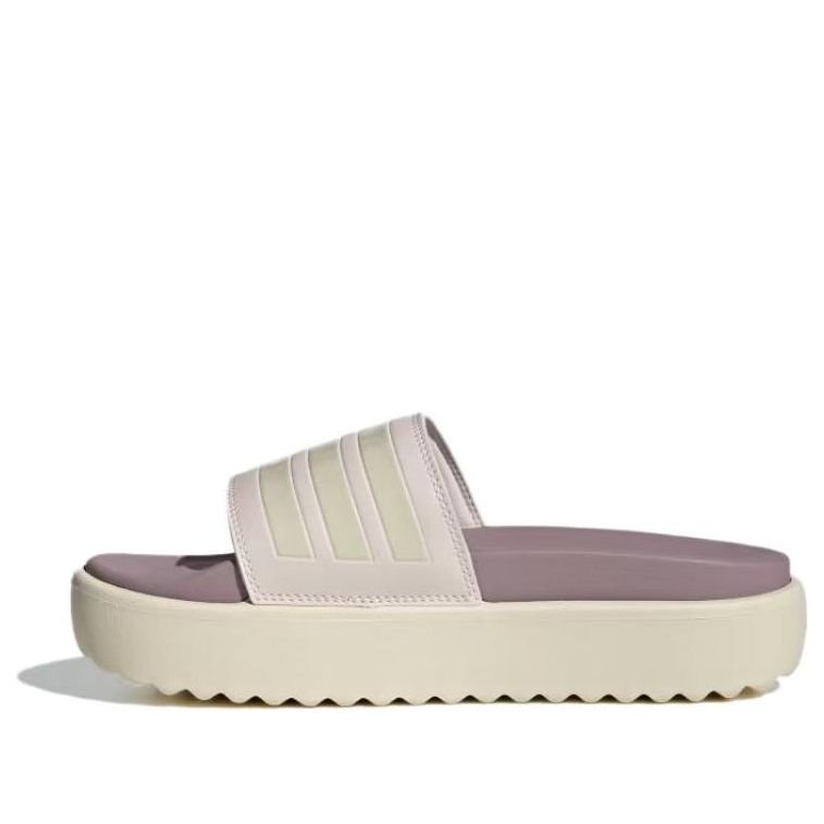 (WMNS) adidas Adilette Platform Slides Asia Sizing 'Mauve Wonder White' IF1620