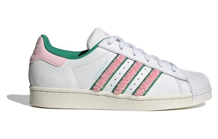 (WMNS) adidas Superstar 'White Pink Green Chenille' IF7611 - Image 2