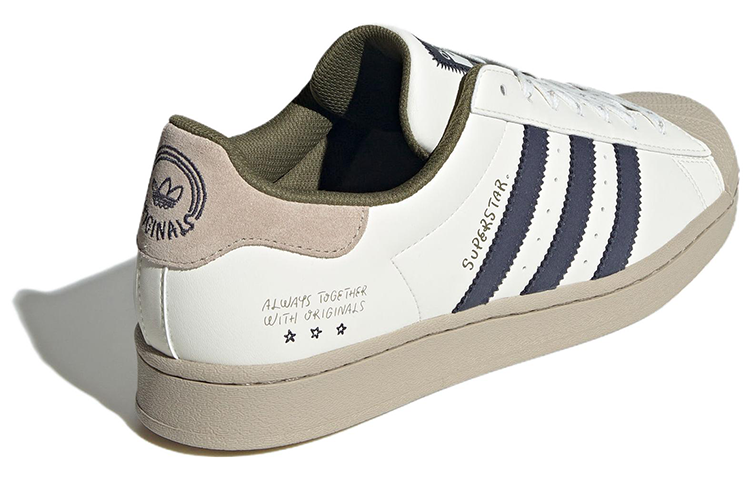 adidas Originals Superstar 'White Beige Navy' IG3852 - Image 4