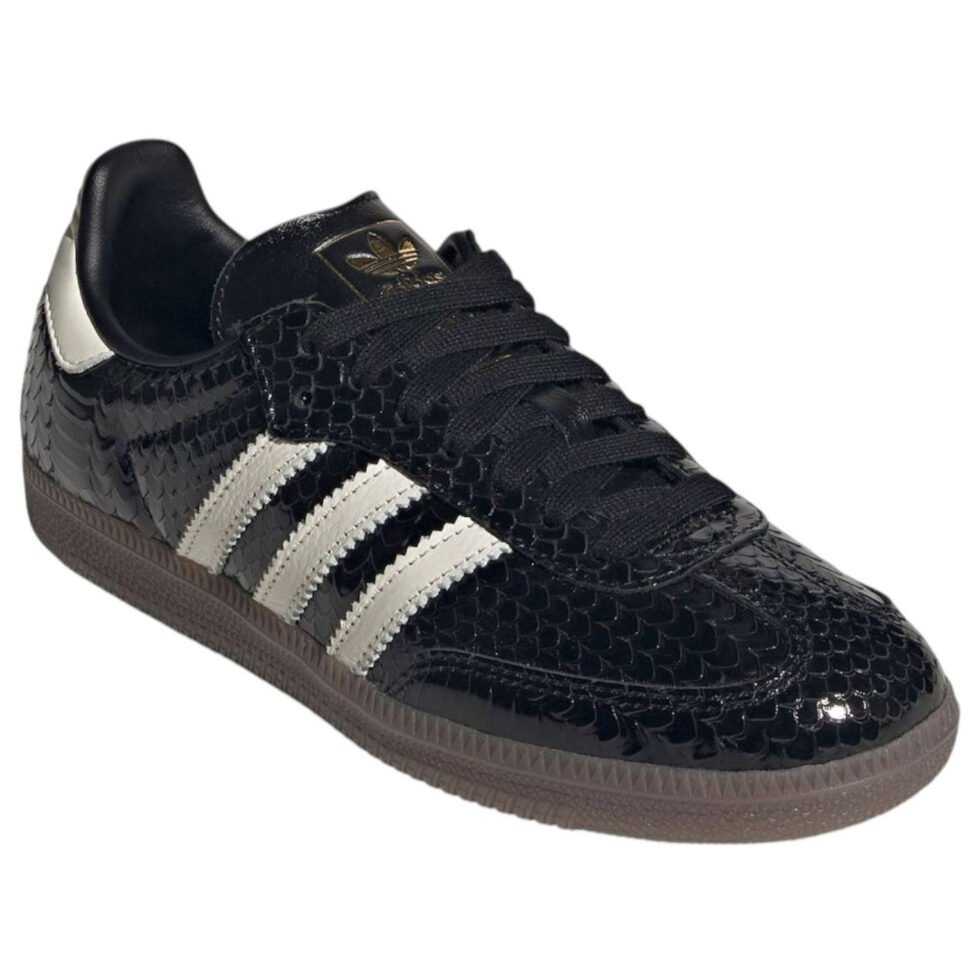 (WMNS) adidas Samba Patent Snakeskin 'Black Off White' IH9015 - Image 3
