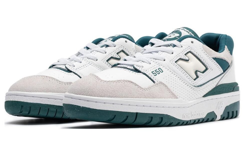(TD) New Balance 550 Bungee Lace Top Strap 'White Vintage Teal' IHB550TA - Image 3